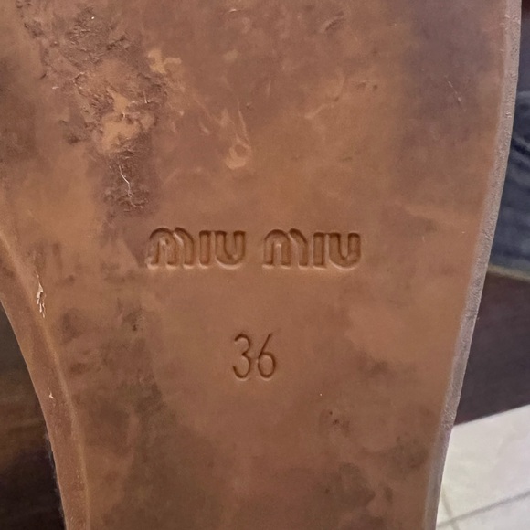 Miu Miu Denim Wedge Sandals - Picture 3 of 5